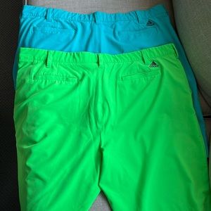 Lot of 2 mens adidas golf shorts size 42 teal and green